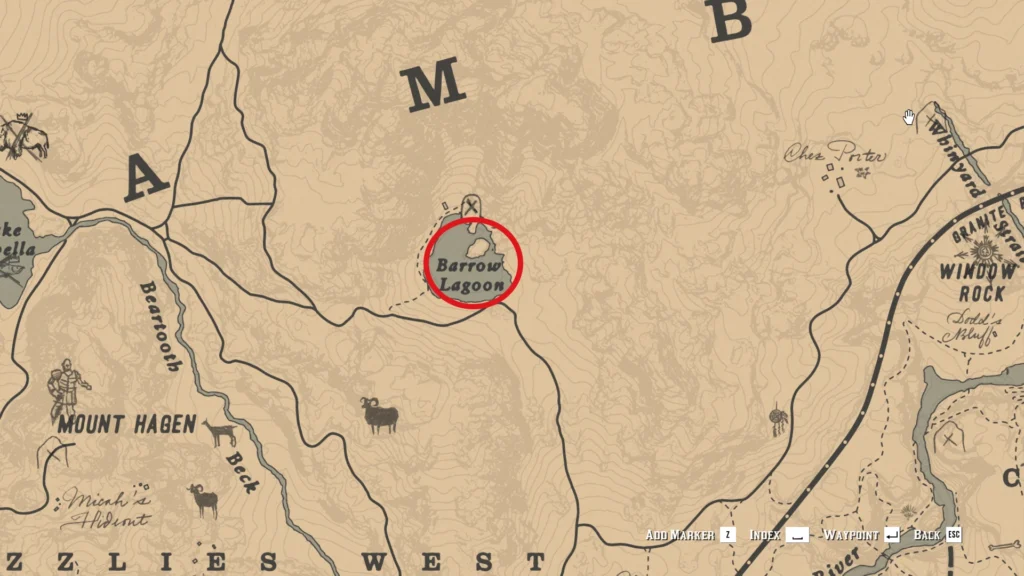 RDR2 High Stakes Treasure Map 2 Barrow Lagoon hollow log location