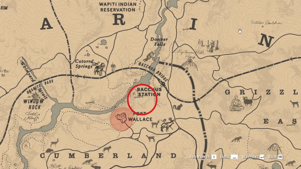 RDR2 High Stakes Treasure Map 3 Bacchus Station cliff path location