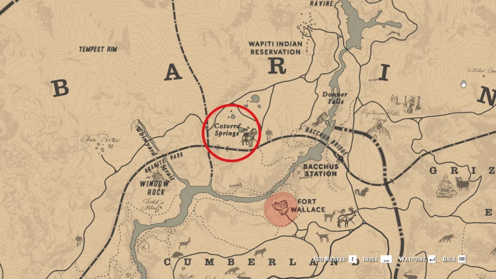 RDR2 Jack Hall Map 2 Cotorra Springs geysers
