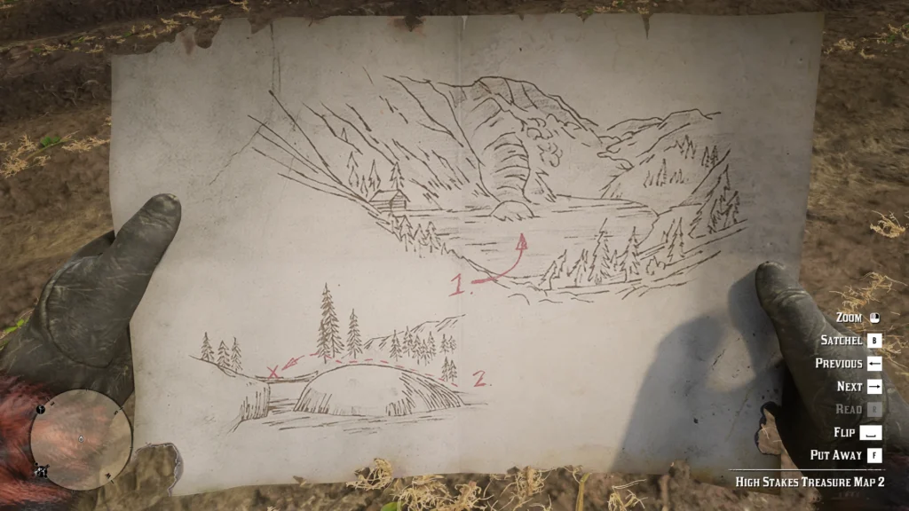 red dead redemption 2 high stakes treasure sketch map 2