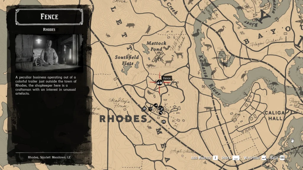 red dead redemption 2 rhodes fence location on map