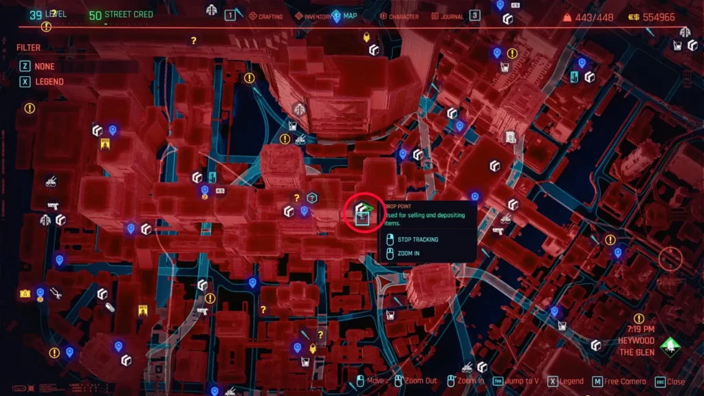 Highwayman Quest in Cyberpunk 2077 map 2