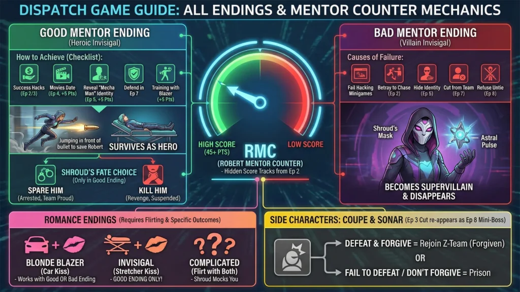 Dispatch All Endings Infography