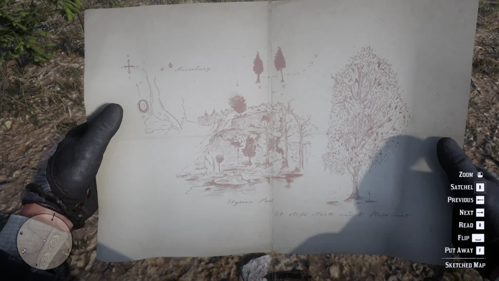 RDR2 Sketched Treasure Sketch Map