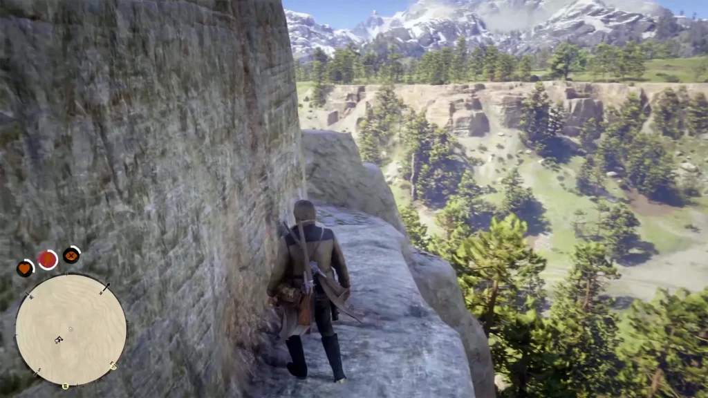 RDR2 - jack hall gang map 1 location - top of Caliban's Seat jump