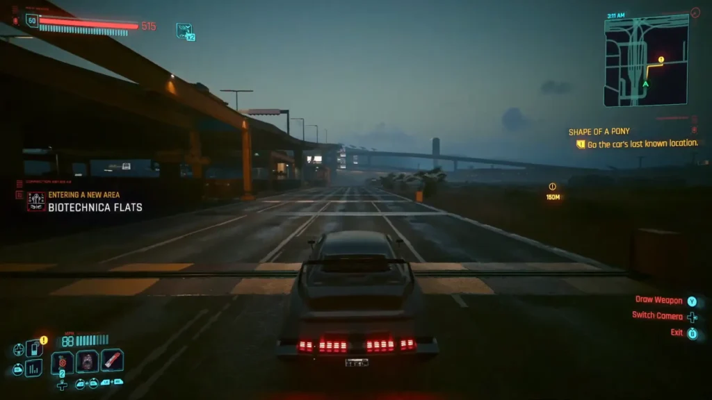 Car's Last Location Cyberpunk 2077 Shape Of A Pony