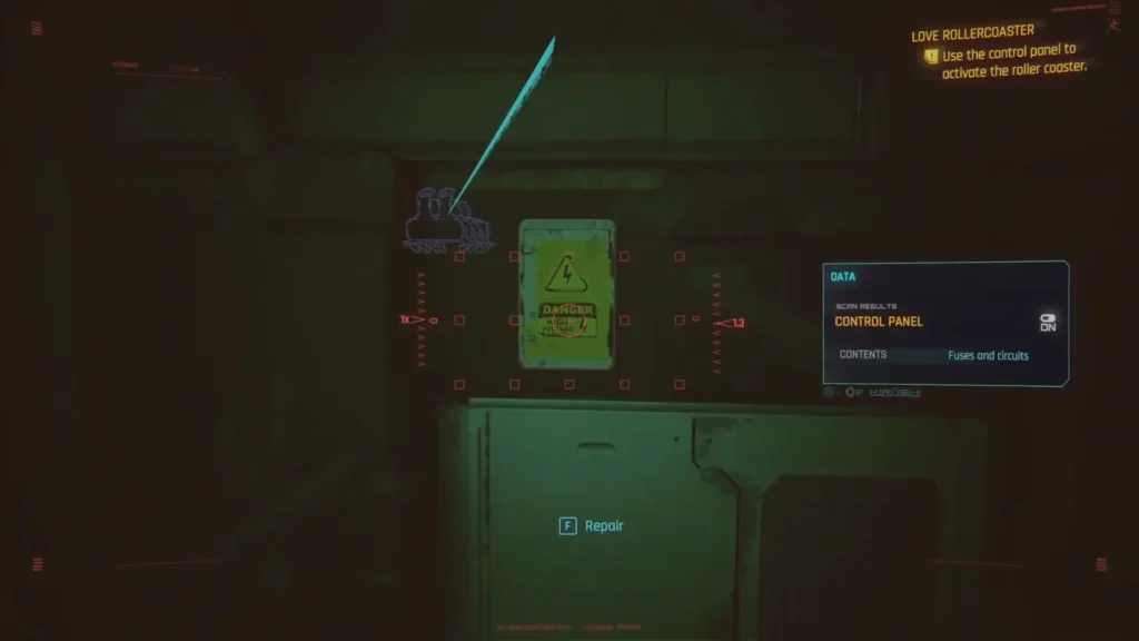 Cyberpunk 2077 Love Rollercoaster fix panel