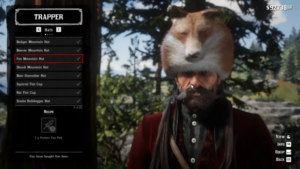 RDR2 Fox Mountain Hat