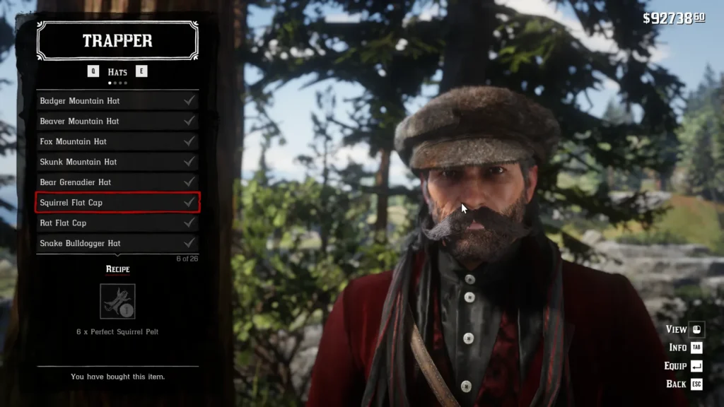RDR2 Squirrel Flat Cap