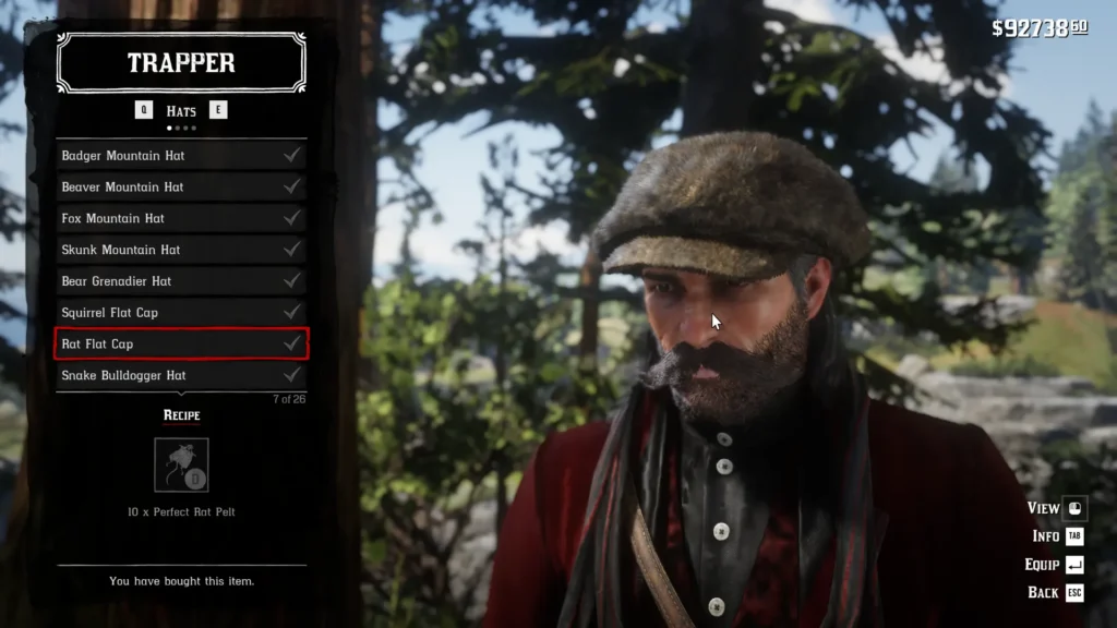 RDR2 Rat Flat Cap