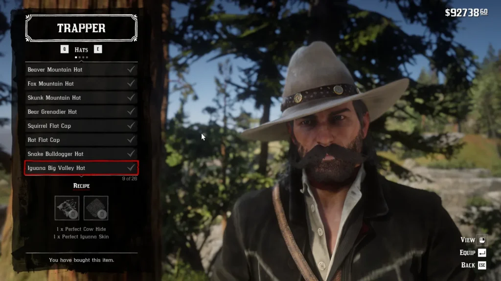 RDR2 Iguana Big Valley Hat