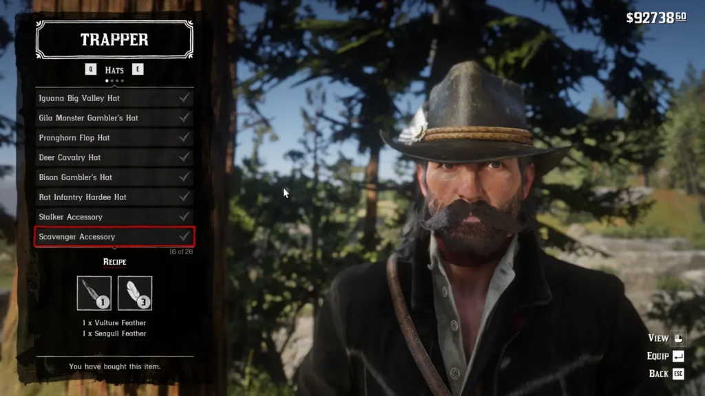 RDR2 Scavenger Accessory