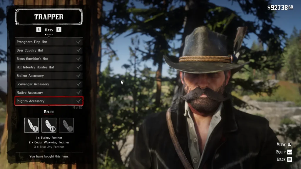RDR2 Pilgrim Accessory
