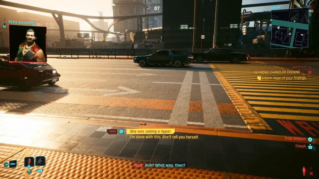 Cyberpunk 2077 Raymond Chandler Evening Quest final step