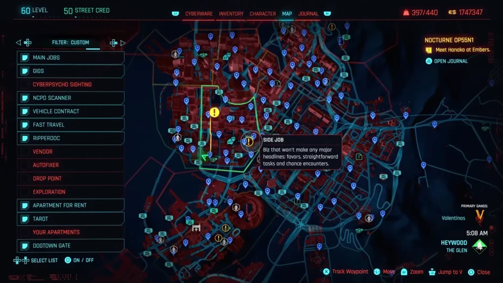 Cyberpunk 2077 Raymond Chandler Evening Quest location