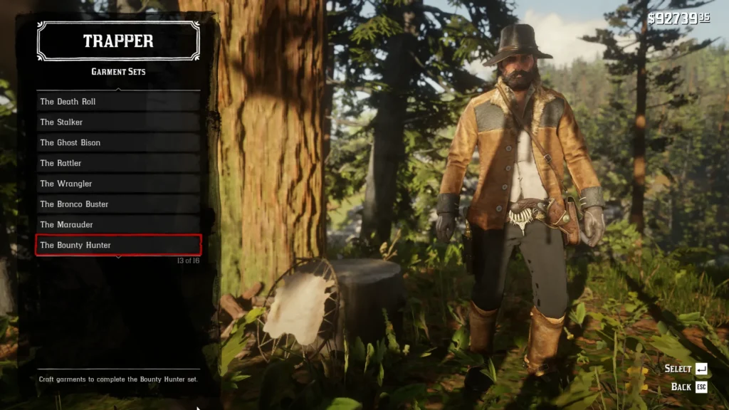 RDR2 Outfits all trapper garment sets The Bounty Hunter