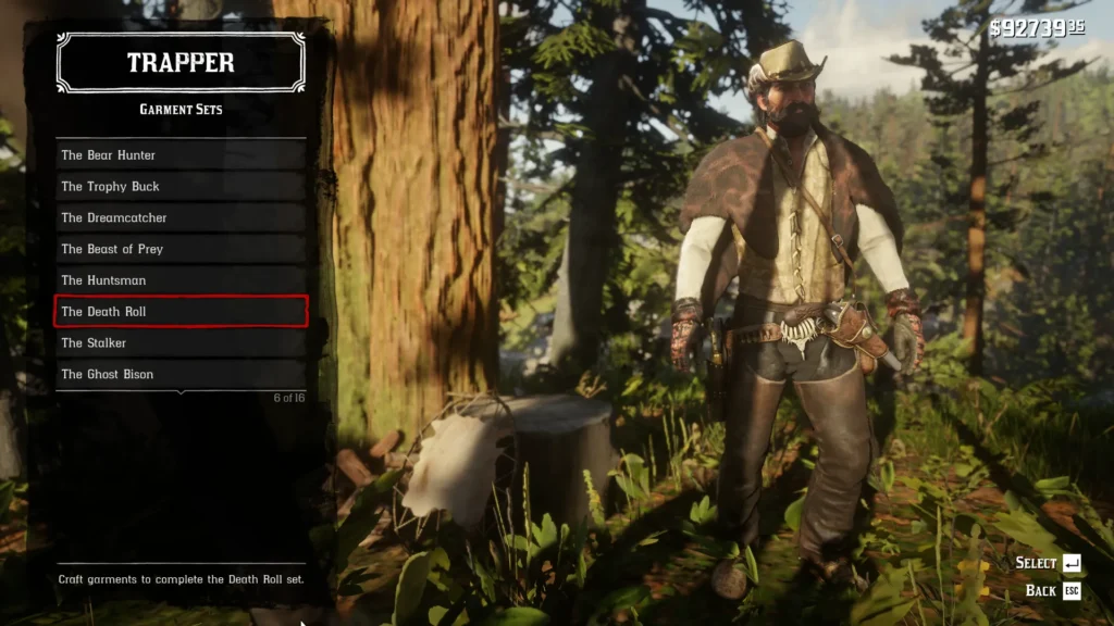 RDR2 Outfits all trapper garment sets The Death Roll