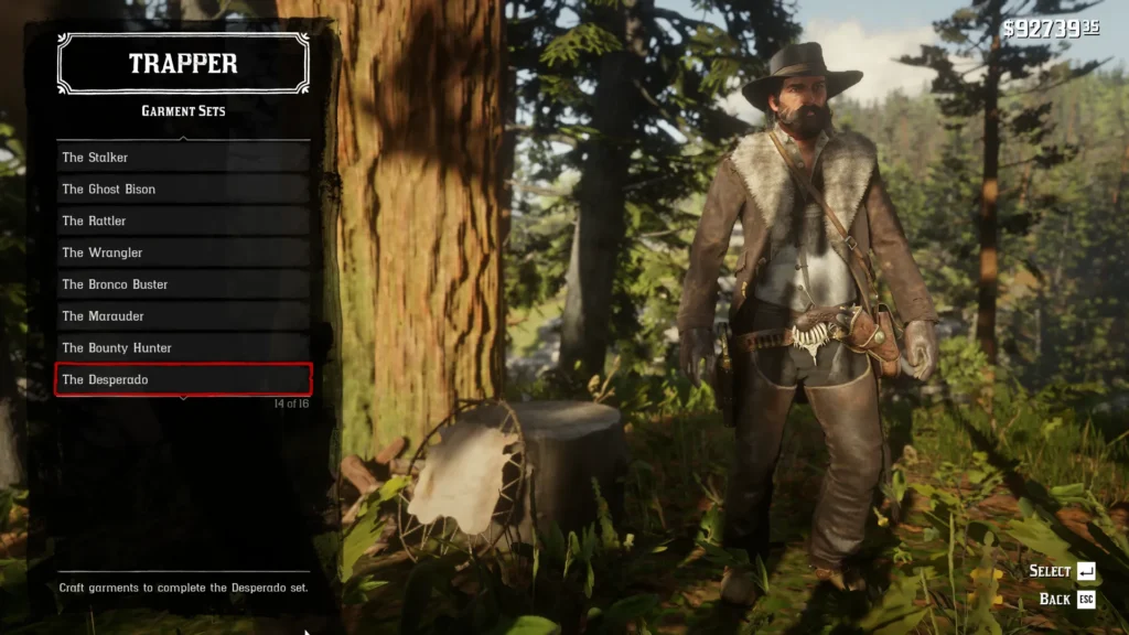 RDR2 Outfits all trapper garment sets The Desperado