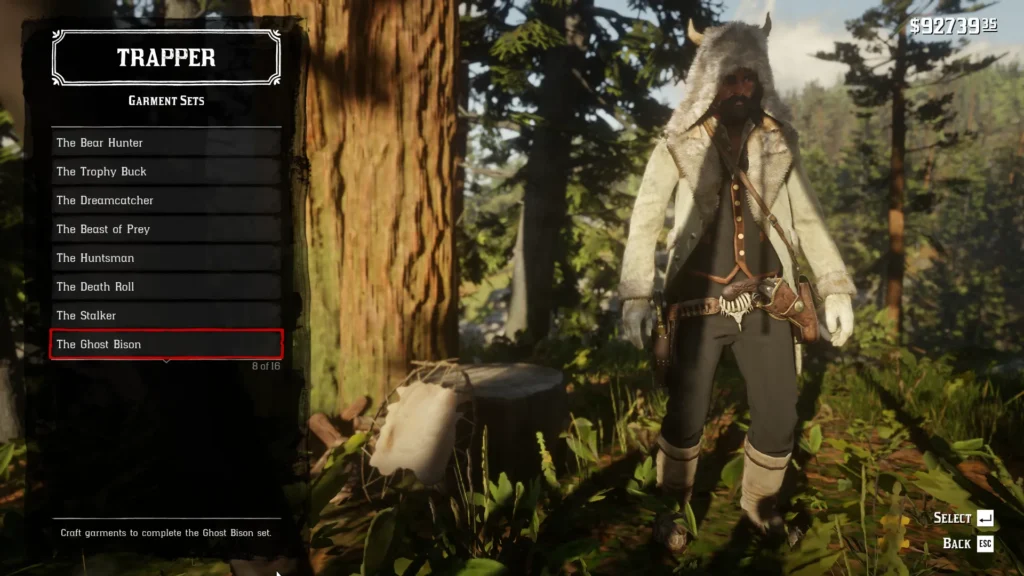 RDR2 Outfits all trapper garment sets The Ghost Bison