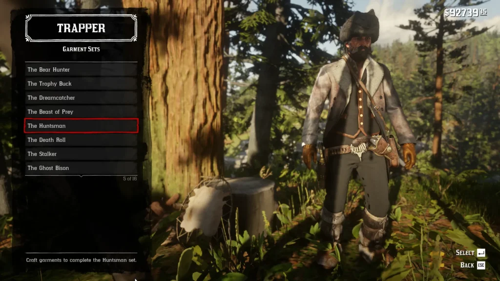 RDR2 Outfits all trapper garment sets The Huntsman