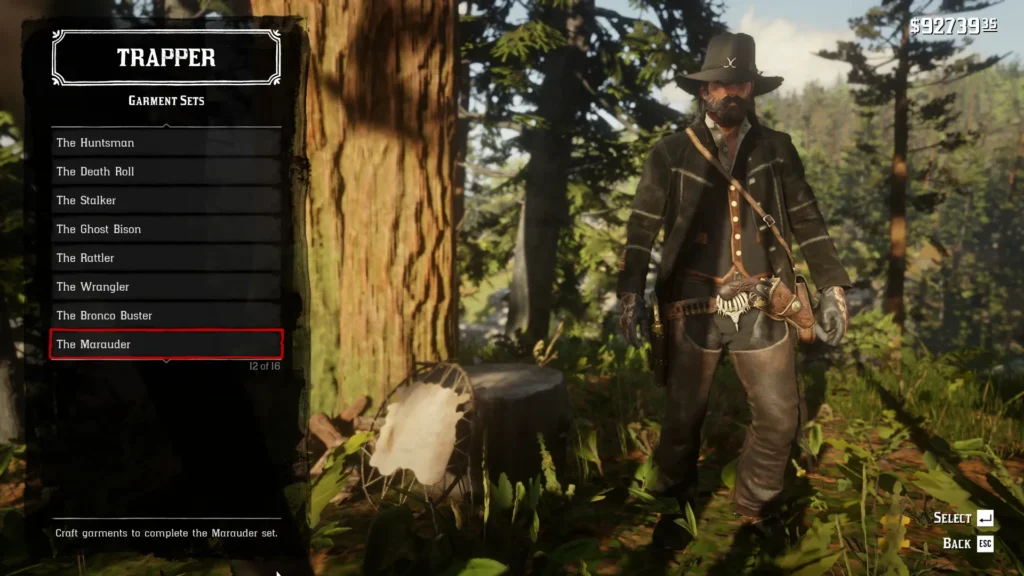 RDR2 Outfits all trapper garment sets The Marauder