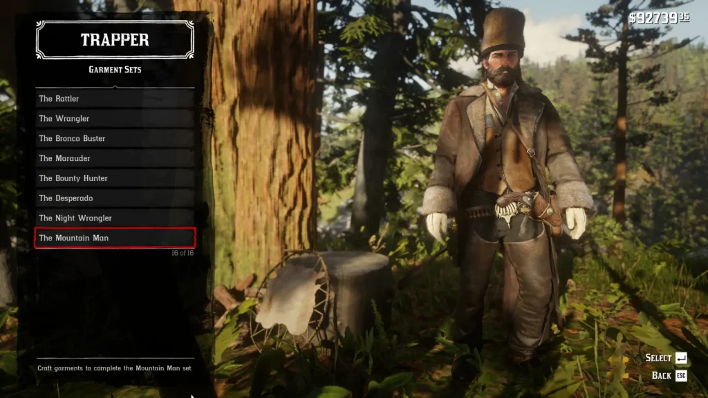 RDR2 Outfits all trapper garment sets The Mountain Man