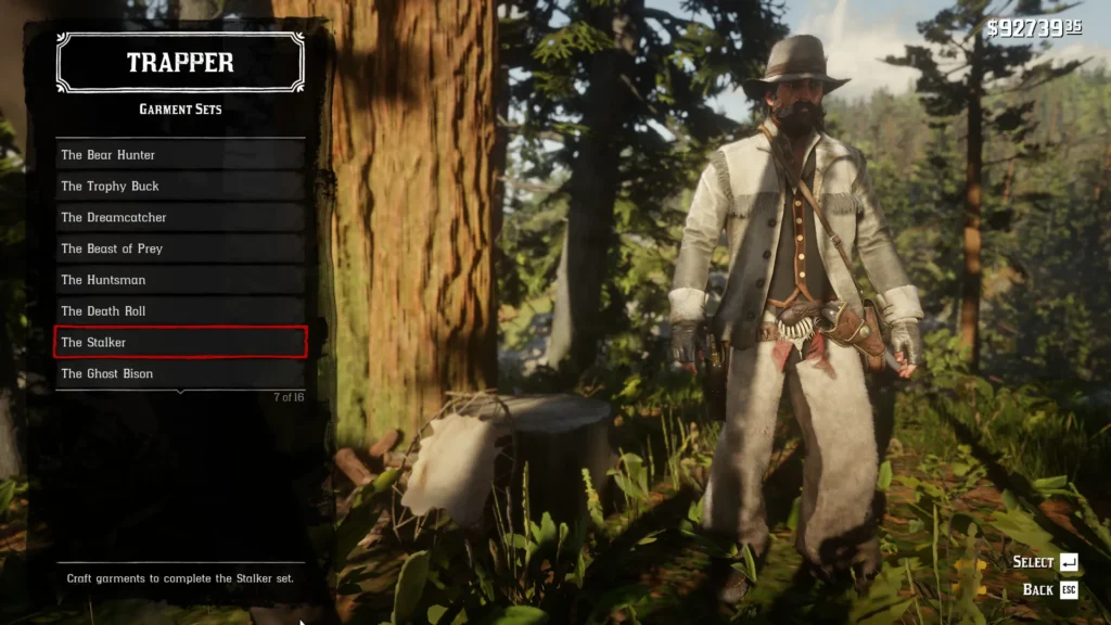 RDR2 Outfits all trapper garment sets The Stalker