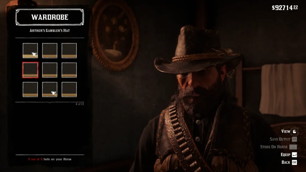 RDR2 how to Equip Hat Accessories (1)
