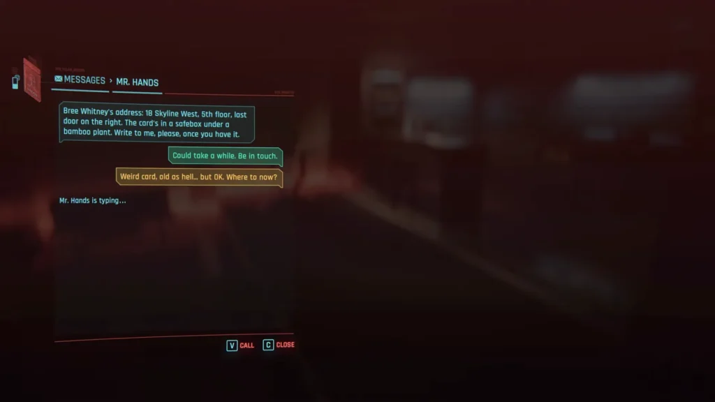 Cyberpunk 2077 Shot by Both Sides Quest message mr hands