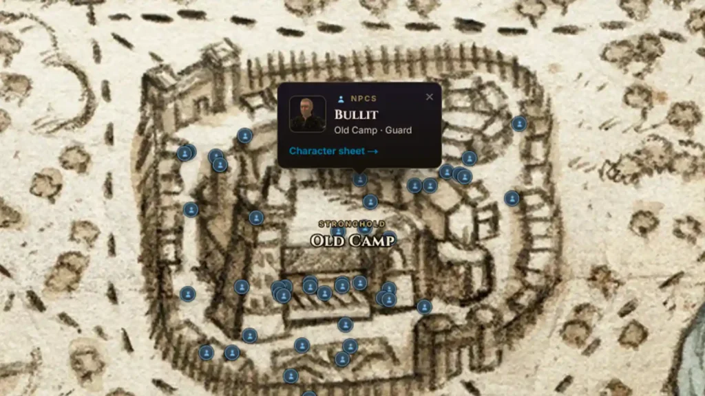 Bullit location inside the castle
