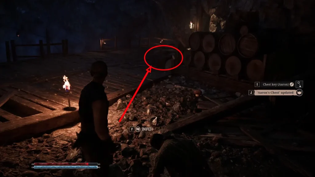 The location of Gothic Remake Aaron's Chest