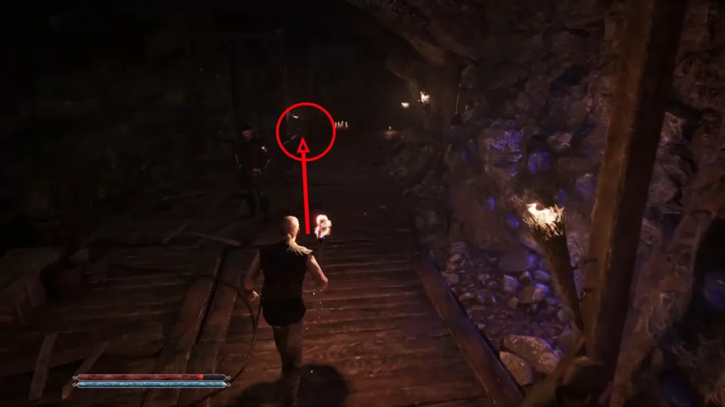 The elevator cage, where you should jump onto its roof
