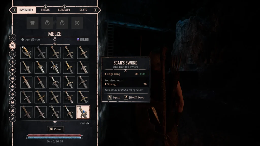 Gothic Remake Scars Sword Stats