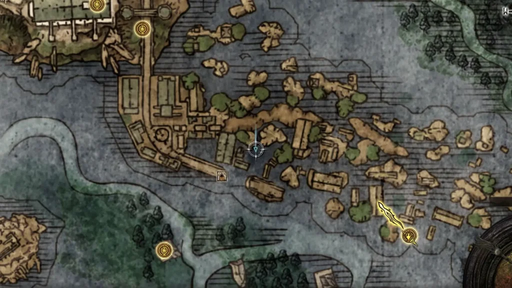 Academy Gate Town Golden Seed location on the map