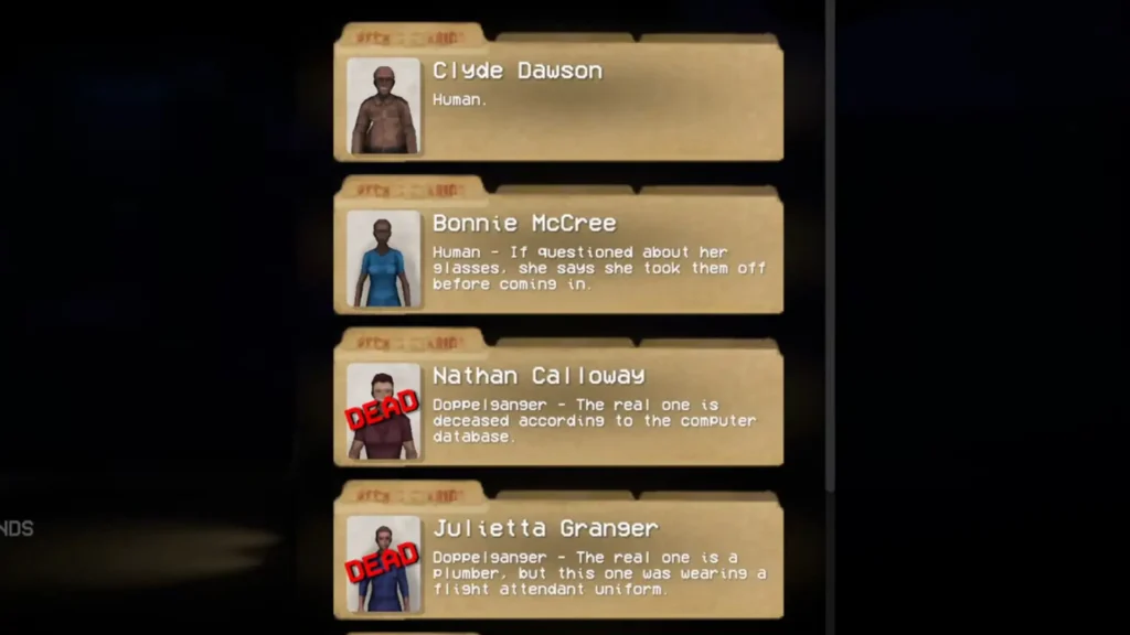 First Shift Doppelgangers list - Part one