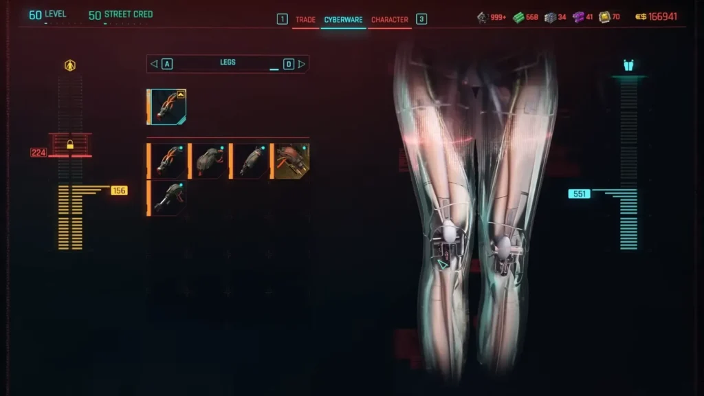 Cyberpunk 2077 Legs Cyberware