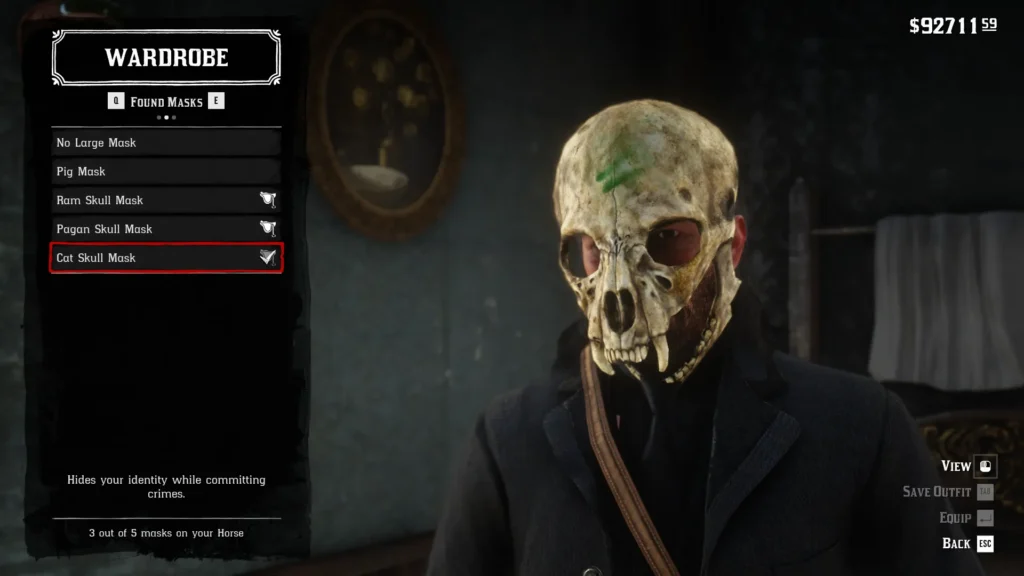 RDR2 Cat Skull Mask