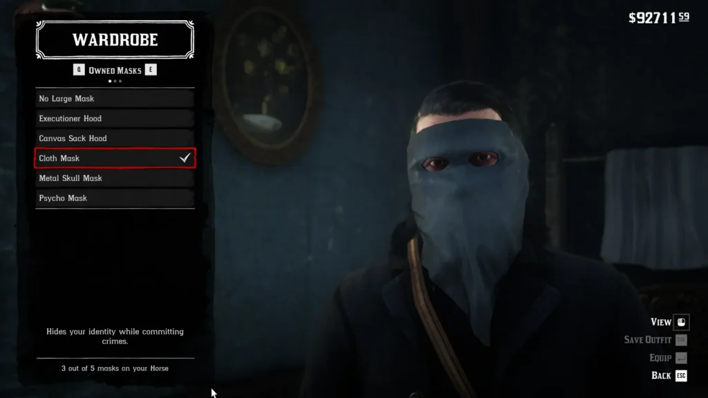 RDR2 Cloth Mask