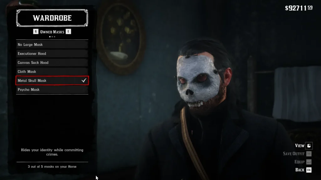 RDR2 Metal Skull Mask