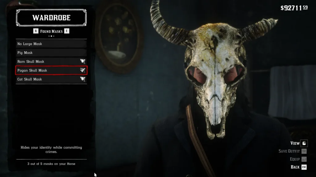RDR2 Pagan Skull Mask